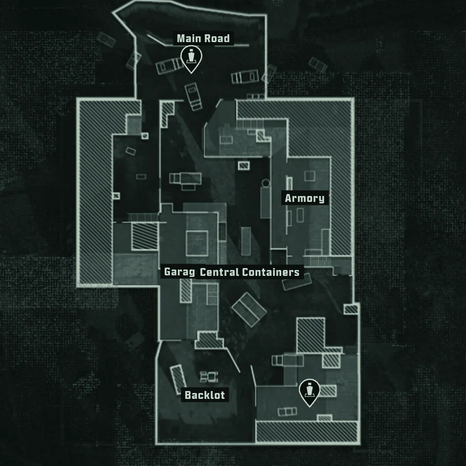Cachette top-down tactical map