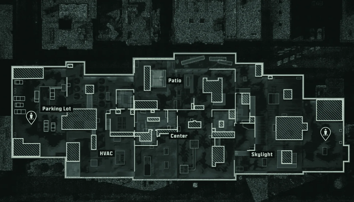 Rooftops top-down tactical map